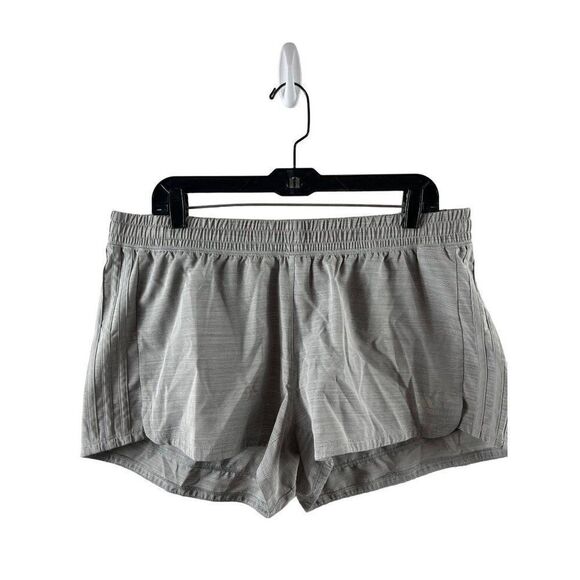 Adidas Pacer 3-Stripes Woven Heather Gray Athletic Running Shorts XL Lightweight - Picture 2 of 11